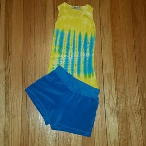 U Go Girl NWT Yellow & Turquoise Blue Short Set
